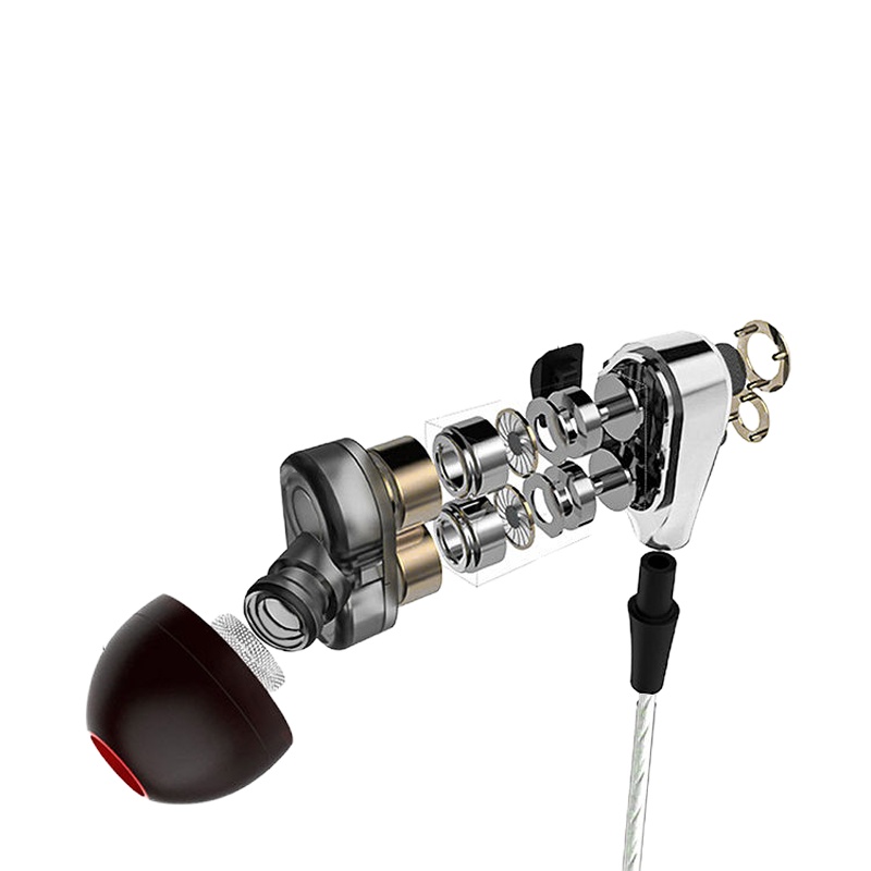 双动圈重低音耳机带麦k歌入耳式耳麦塞男女手机|幸运红调音版 音质高配版[4个喇叭]+豪华9礼品