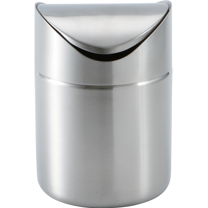 尚尼帕尔玛系列304不锈钢垃圾桶 小杂物桶 厨房桌上桶 圆形金属垃圾桶 干湿垃圾分类垃圾桶