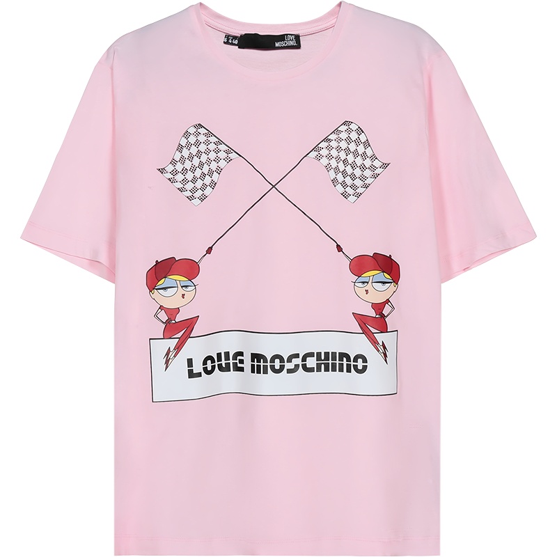 LOVE MOSCHINO 女士 棉质圆领短袖T恤 W4F87 32 M3876