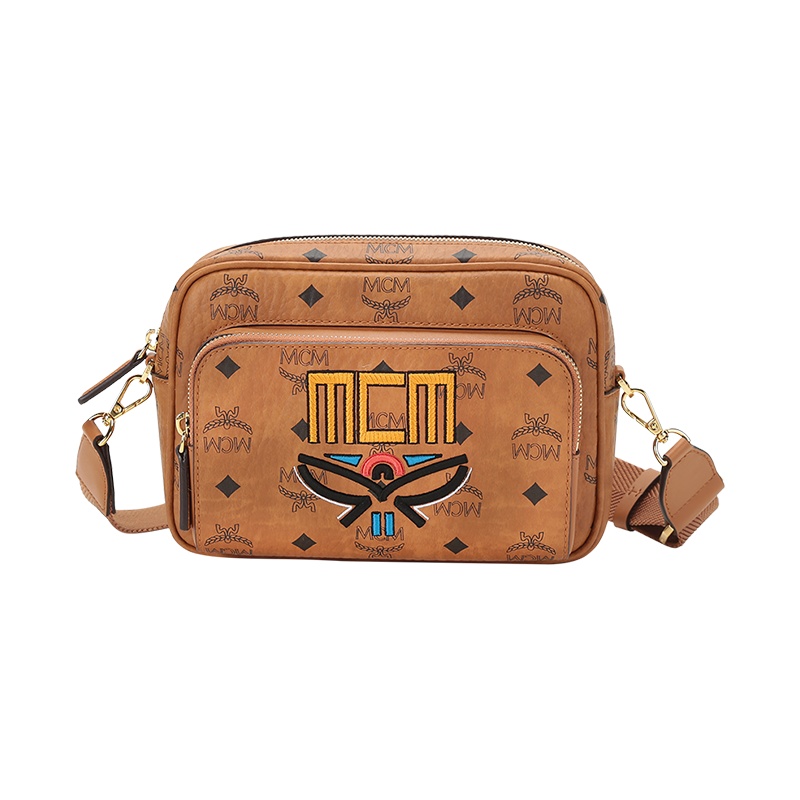 MCM 奢侈品 男女中性 涂层帆布单肩斜挎包相机包小号 MMRBSKC03