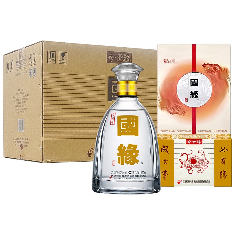 今世缘 国缘对开42度 500ml*6 整箱 浓香型 白酒