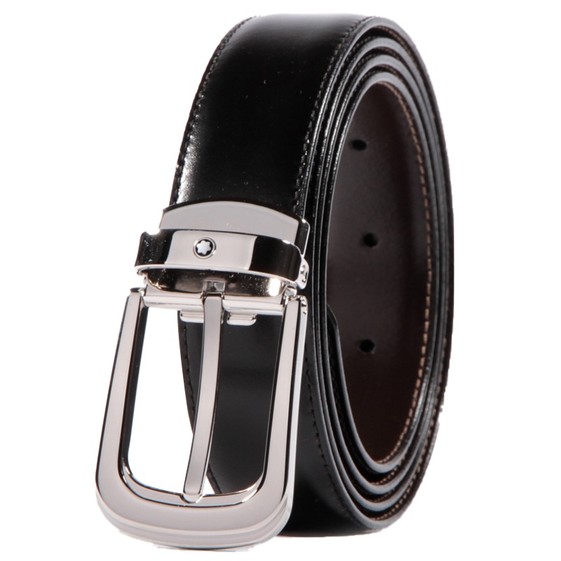 万宝龙(Mont Blanc) 黑棕色马蹄形针扣皮带/腰带 106603