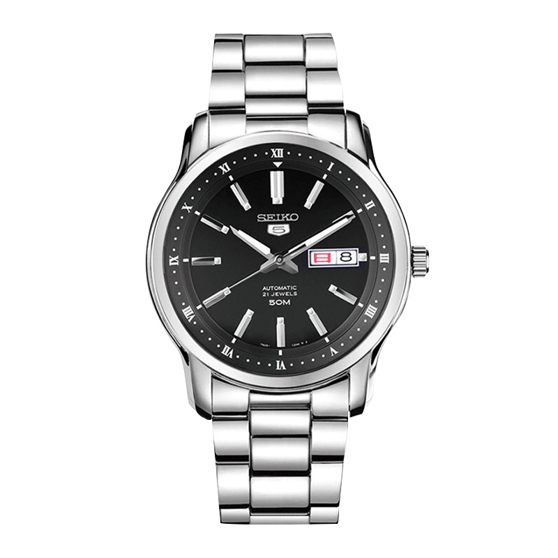 SEIKO精工手表精工5号男士商务防水大气简洁机械表男 SNKP11K1