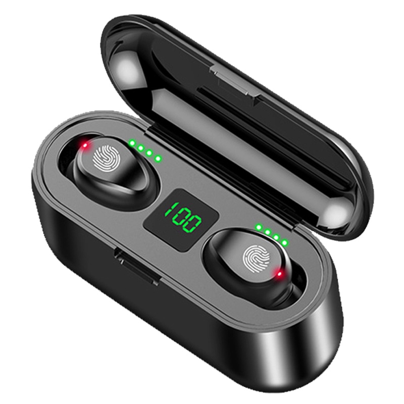 诺必行F9数显触摸真无线蓝牙耳机运动跑步高清双耳挂耳式蓝牙耳机 苹果/华为/OPPO/VIVO等手机通用