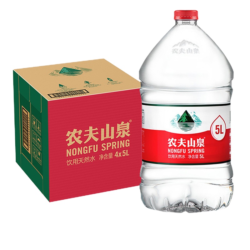 农夫山泉天然饮用水5L*4 整箱装