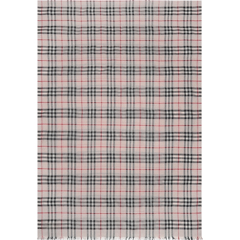 BURBERRY 博柏利 Vintage格纹羊毛/桑蚕丝金属感丝巾围巾 80045441