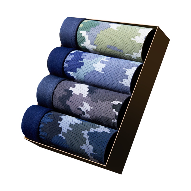 七匹狼 | [抗菌]4条装内衣迷彩男式男生短裤头青少年男士冰丝内裤平角