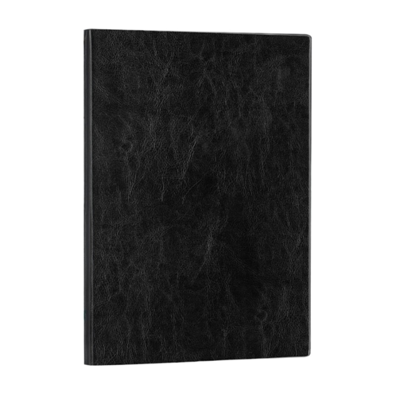 得力 16k320页加厚商务皮面本 办公记事本笔记本子 黑色 3185
