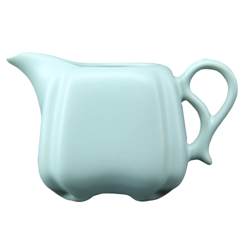 唐宏坊 公道杯分茶器茶海家用汝窑功夫茶具配件 开片汝瓷天青色款式三