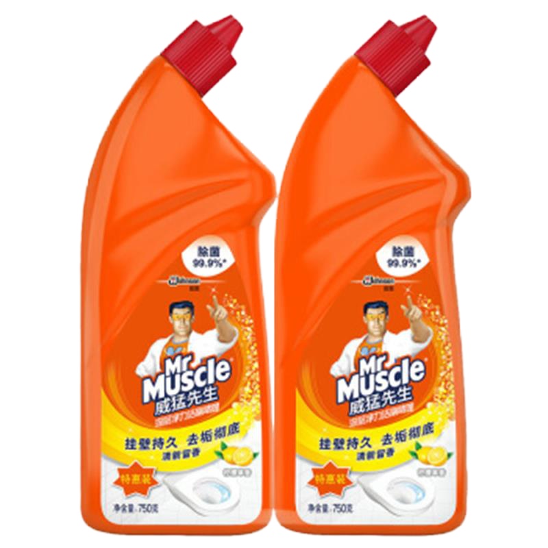 大象公 深层净力洁厕啫喱 柠檬草香除菌洁厕剂 马桶清洁剂去异味 威猛先生双包装750g*2