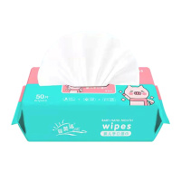 婴美洁婴儿湿巾纸手口屁专用婴幼儿新生擦屁屁80抽5带盖大包家用特价实惠装