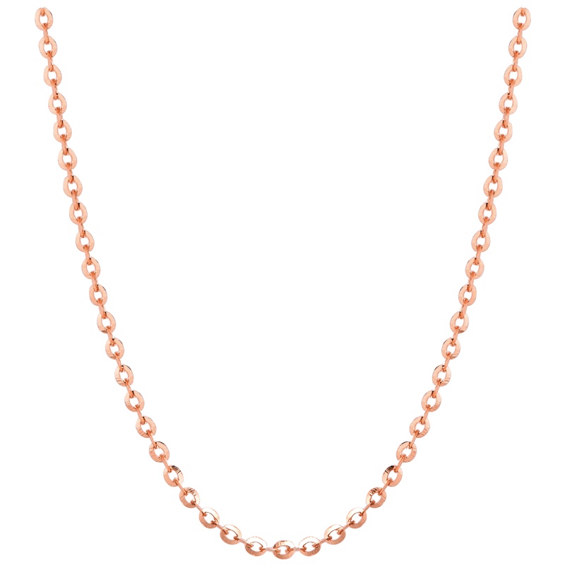 周大福简约O字K金链18K金彩金项链素链E106509