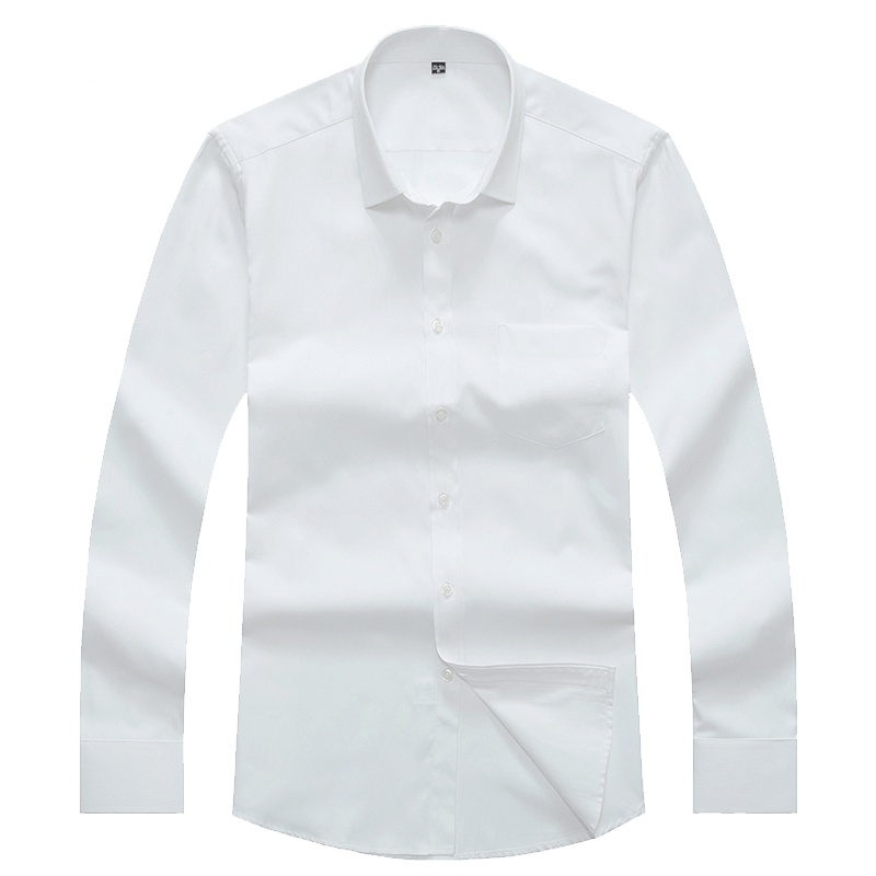 金盾KIN DON2021秋冬新款男士衬衫男青中年商务休闲工装衬衫领百搭长袖衬衣男外套男士大码男装胖子衣服修身纯色寸衫男