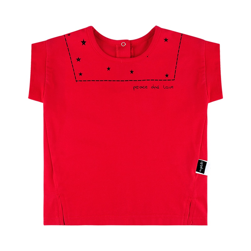 angeeb宝贝心语夏新款儿童短袖T恤衫男女童百搭圆领上衣