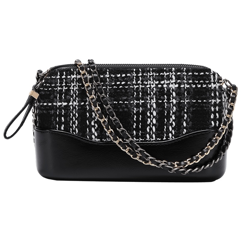 第九城（V.NINE） 单肩包女包2019新款时尚编织链条包拼接百搭小香风斜挎包