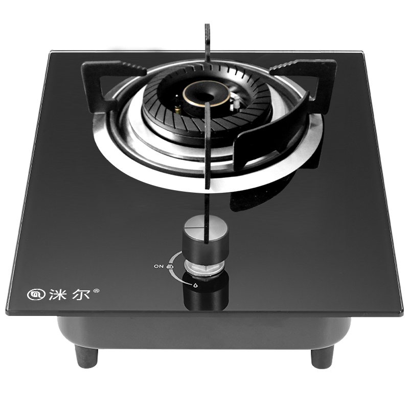 洣尔QB305-105大火安全燃气灶嵌入式台式单灶天然气单个液化气炉头高纯度精铜火盖耐烧不变直火5.0kW大火力钢化玻璃