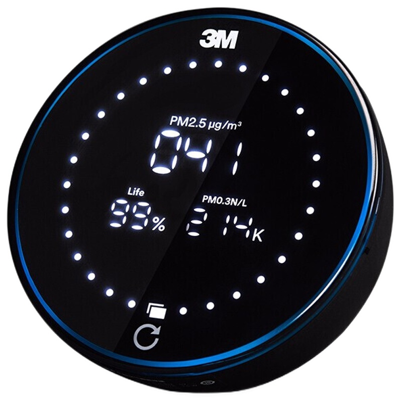3M车载空气净化器有效除甲醛雾霾PM2.5除异味 TVOC智能升级第三代 PN68102监测-仪