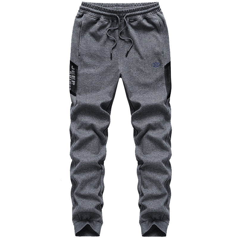 Jeep吉普户外运动针织长裤束脚弹力松紧裤休闲大码卫裤青少年束脚修身百搭帅气印花小脚裤子