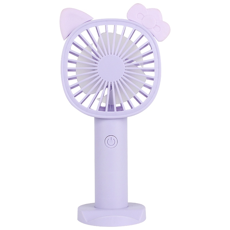 懒人支架KT猫充电小风扇（方脸）USB充电迷你手持小电风扇叮当猫kt猫学生小风扇138-87（颜色随机）