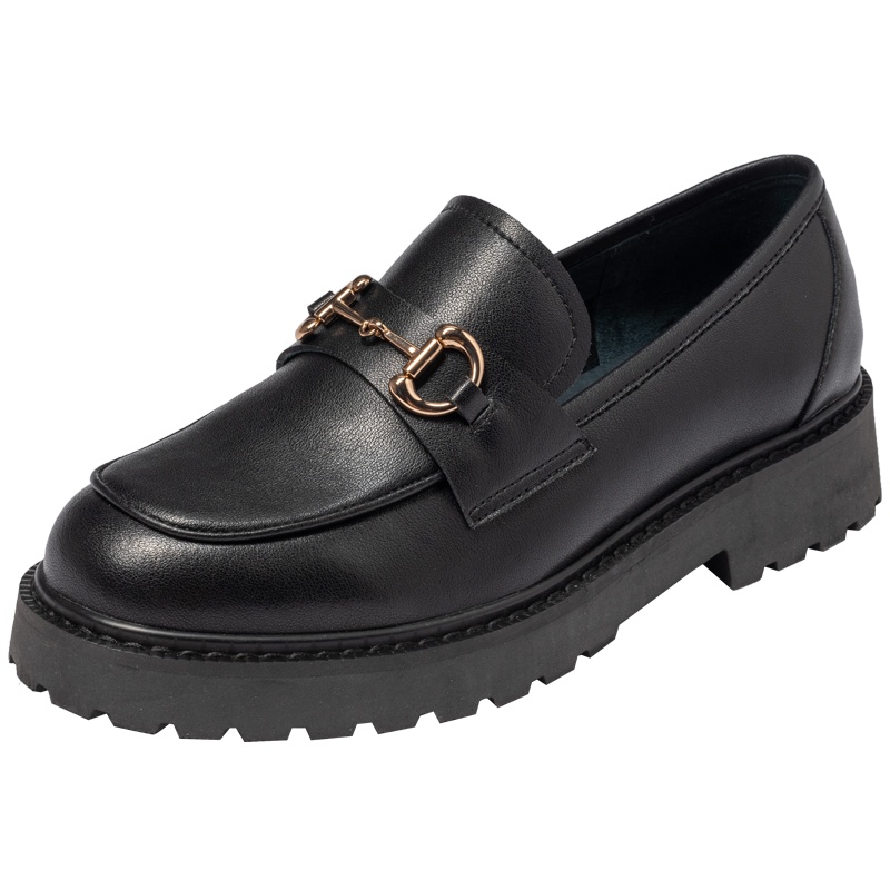 百田森商场同款乐福鞋女厚底秋季增高英伦JK制服鞋真皮单鞋