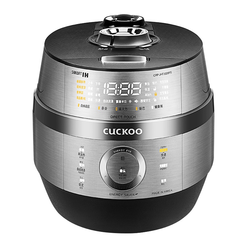 福库(CUCKOO)电饭煲 韩国原装进口不锈钢内胆 2.0倍高压无压转换 CRP-JHT1020FS IH电磁加热5L