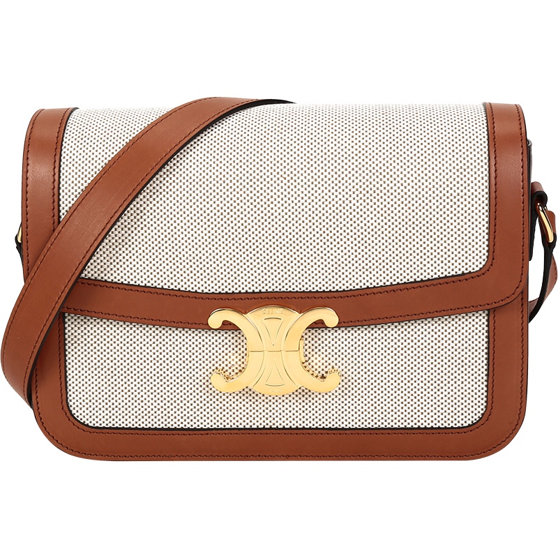 CELINE 赛琳 女士织物配皮TRIOMPHE单肩斜挎包中号 191242BGI