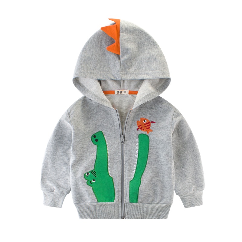 乐可爱春秋童装男童秋装外套 儿童服装宝宝卫衣开衫连帽拉链衫1-3-5-7-9岁