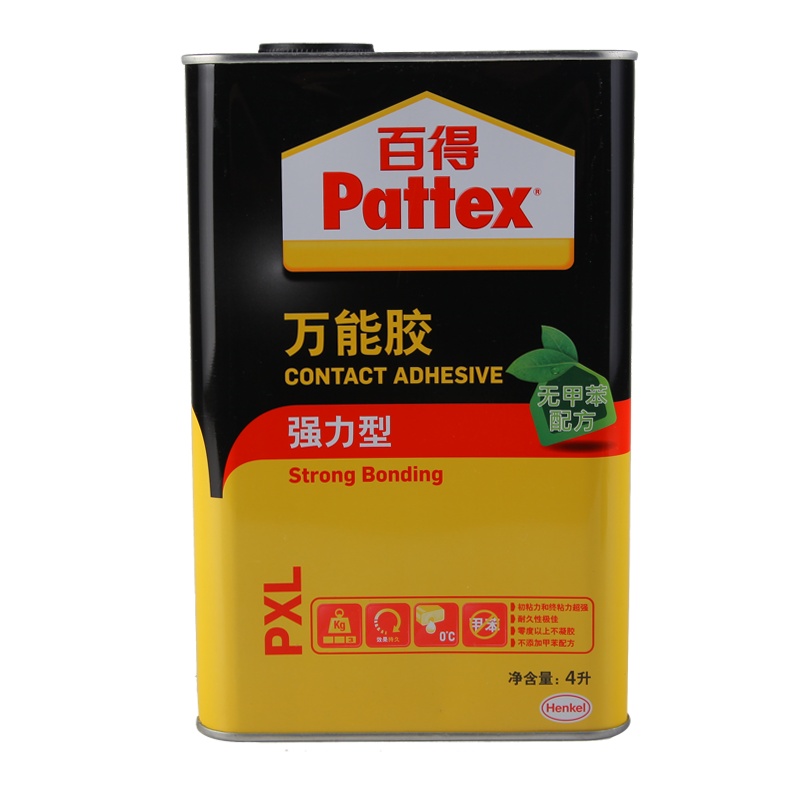 汉高百得(Pattex)万能胶 木工胶水 强力粘得牢 皮革地板革草坪地毯木板木工用万能胶水 强力型 PX15L
