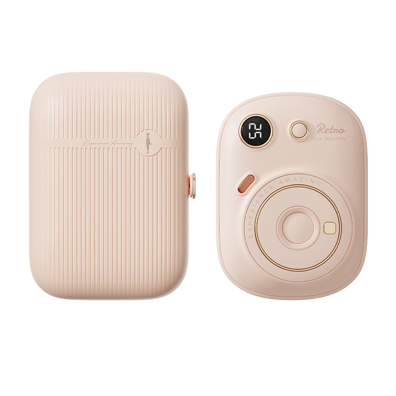 冇心暖手宝充电宝两用二合可爱小型随身迷你暖宝宝神便捷式电热宝玩拍系列移动电源T55-柚仙粉