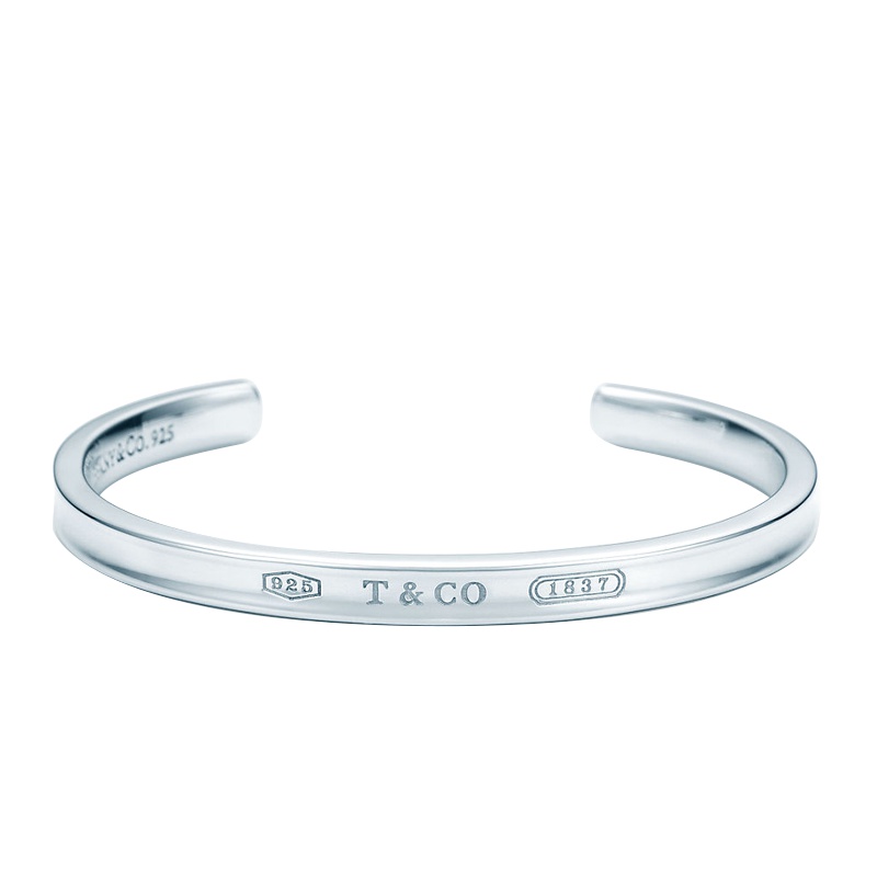 蒂芙尼TIFFANY&CO.经典1837 窄版开口手镯 925银手镯