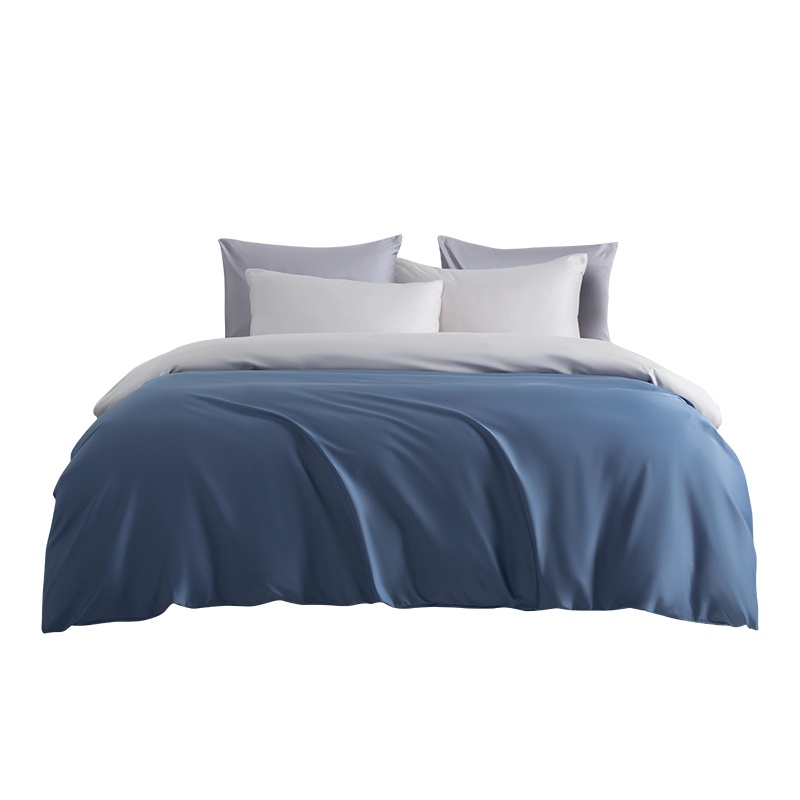 凯诗风尚(CHARSON)四件套 苏宁自营 60支全棉纯棉撞色床上用品套件 单人学生宿舍1.5m素色简约床单被套1.8m