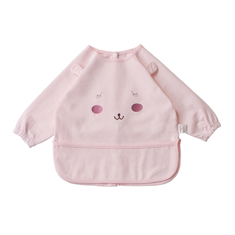 思萌SMOOMS宝宝食饭衫 儿童反穿衣防水防脏吃饭罩衣 0-5岁男女宝宝带兜吃饭衣