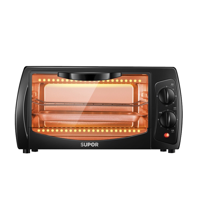 苏泊尔(SUPOR)电烤箱 家用10L升烘焙小型烤箱多功能全自动早餐机迷你家庭宿舍烤箱 黑色K10FK810