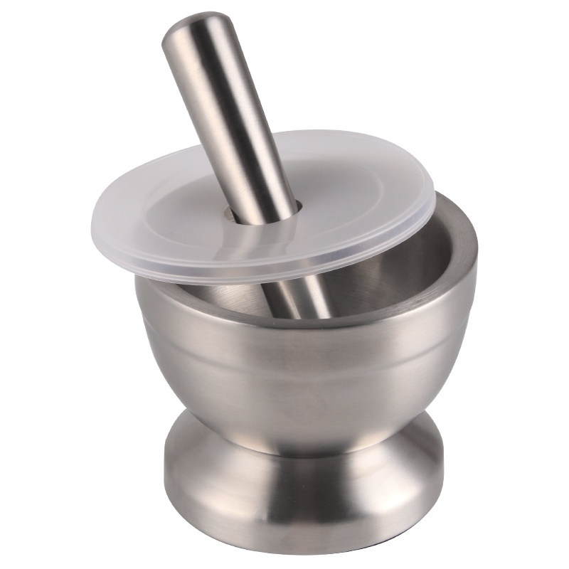 拜杰(Baijie)304不锈钢捣蒜器 压蒜器 手动捣碎药盅子胡椒研磨器石臼家用捣蒜器