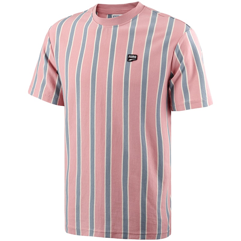 PUMA彪马男装运动服圆领条纹短袖跑步健身T恤596018