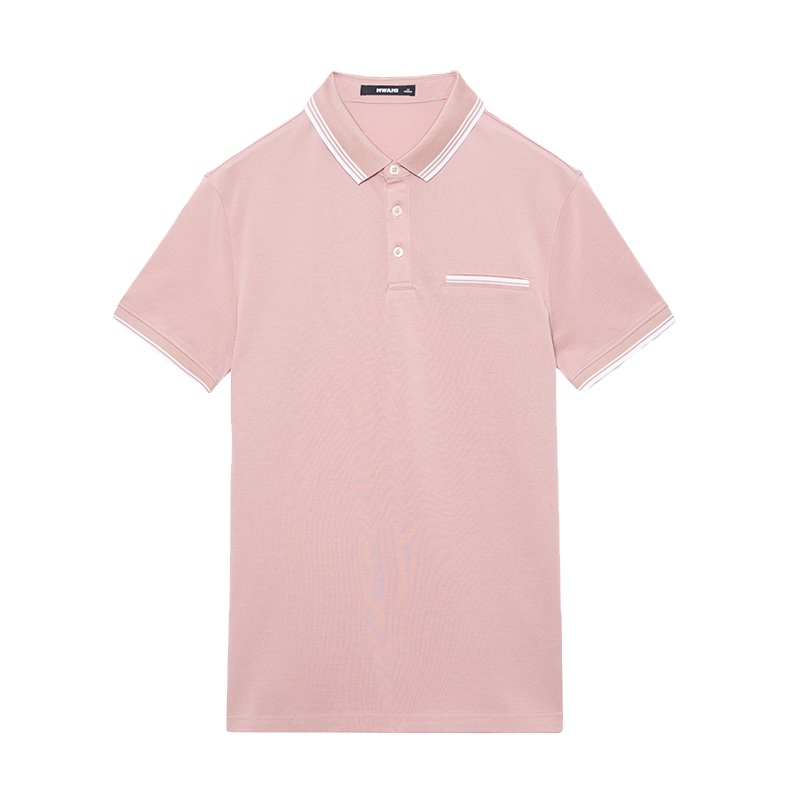 莫畏男装 夏季新品简约纯棉翻领T恤拼接男士短袖polo衫多色