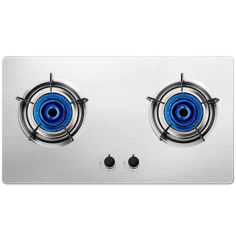 欢呼好太太 RJ09不锈钢燃气灶 嵌入式双灶煤气灶台式灶具灶台柜猛火灶灶头家用厨房 3.8KW不锈钢双眼灶 液化气