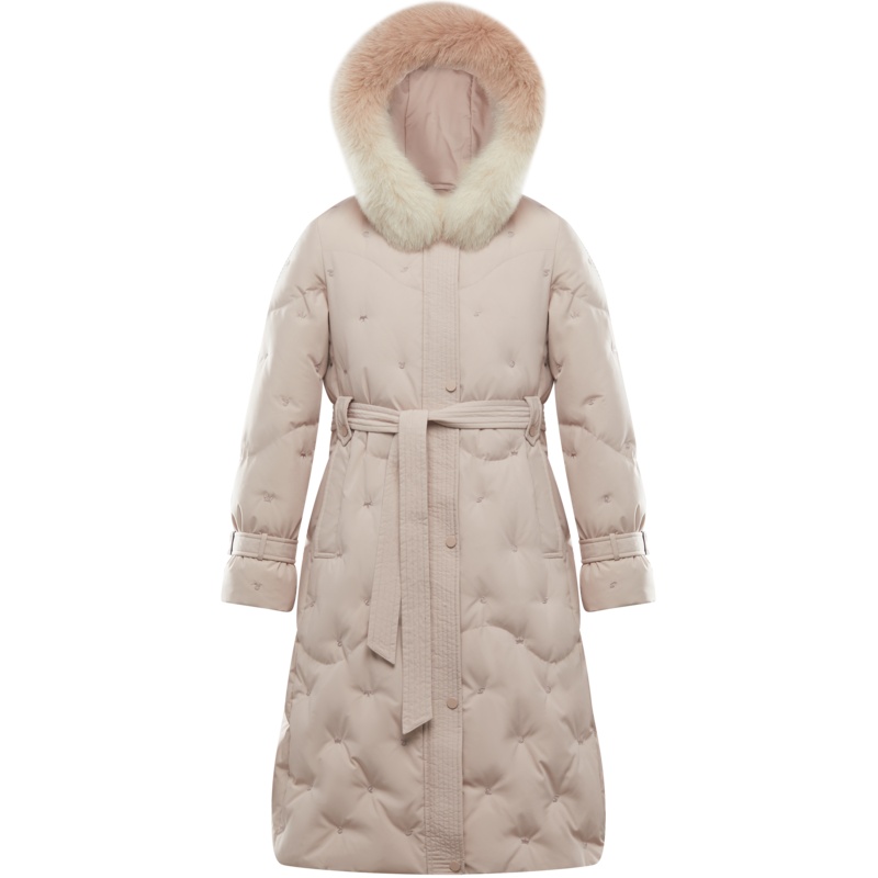 波司登2020女士中长款狐狸毛领保暖羽绒服B00145258