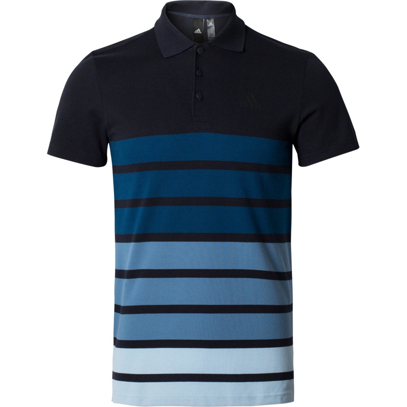 ADIDAS阿迪达斯 2019夏季新款 男子渐变条纹翻领短袖T恤 POLO衫 DY8701