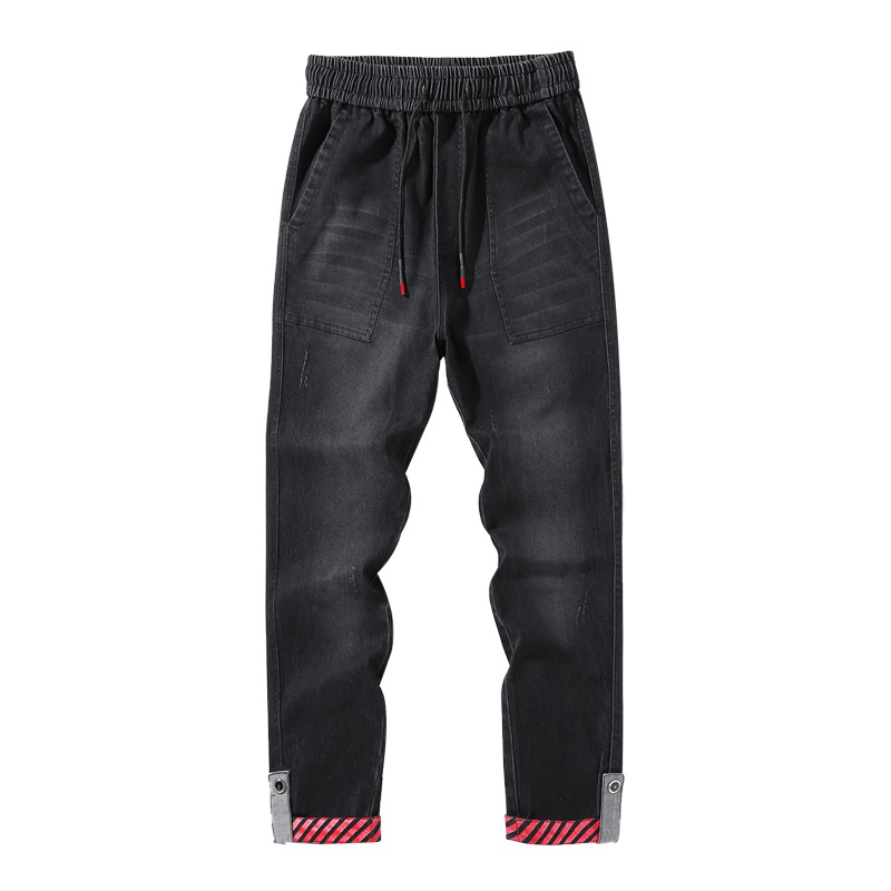 三弦(LA CORDE)裤子男秋季青年百搭牛仔裤韩版潮流男士长裤潮牌修身帅气休闲男裤LA-TCK9113