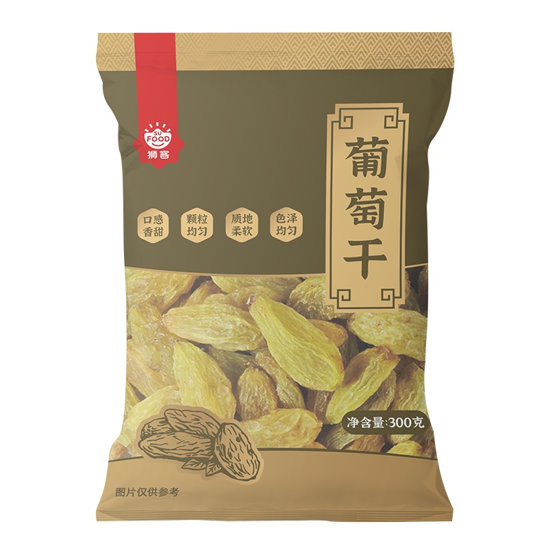 狮客[苏宁自主品牌]新疆吐鲁番葡萄干300g 新疆吐鲁番葡萄干 干货 零食 果干 蜜饯 果腩