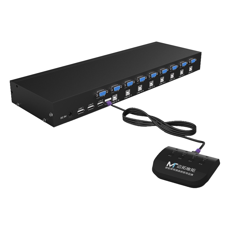 迈拓维矩MT-801UK kvm切换器8口usb键鼠vga显示器8进1出多电脑切换器 配线