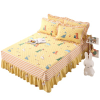 曼凝家纺 全棉夹棉床裙床罩单件加厚纯棉床套床盖床单1.8m/1.5米四季