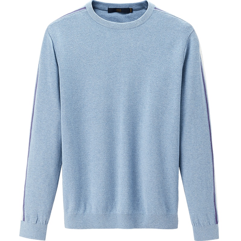 HLA海澜之家舒适圆领长袖针织衫2019秋季简约柔软针织衫男 HNZAD3R082A