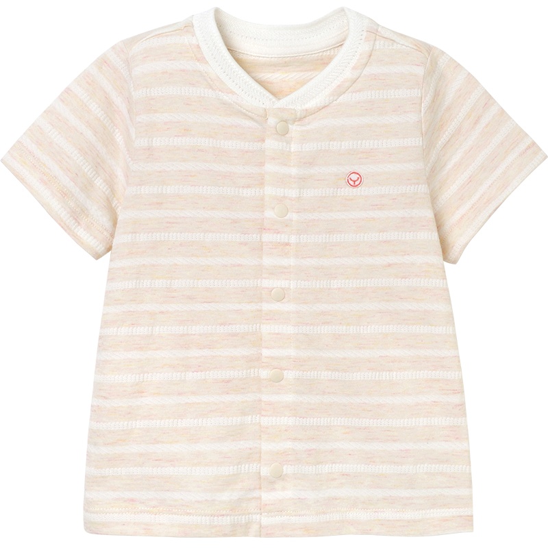 英氏宝宝内衣儿童居家服夏短上衣短裤条纹睡衣儿童T恤 184B0327