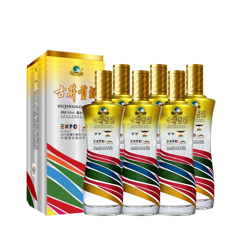 古井贡酒 米兰世博纪念酒 梦梦50度500ML*6整箱 古井贡牌 浓香型白酒