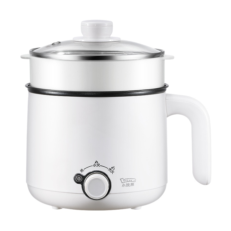 小浣熊电煮锅HM-60C-B-BZZL-SJCJL不粘锅豪华内胆宿舍学生煮面小锅寝室神器迷你火锅两档功率家用多功能小电锅