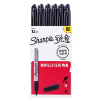 Sharpie 锐意防褪色马克笔细黑12支纸盒装