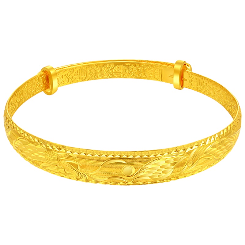 佐喜佑福 足金首饰车花龙凤呈祥手镯女款黄金饰品(定价)金重约31.41-31.79g CLCYYF1020YE