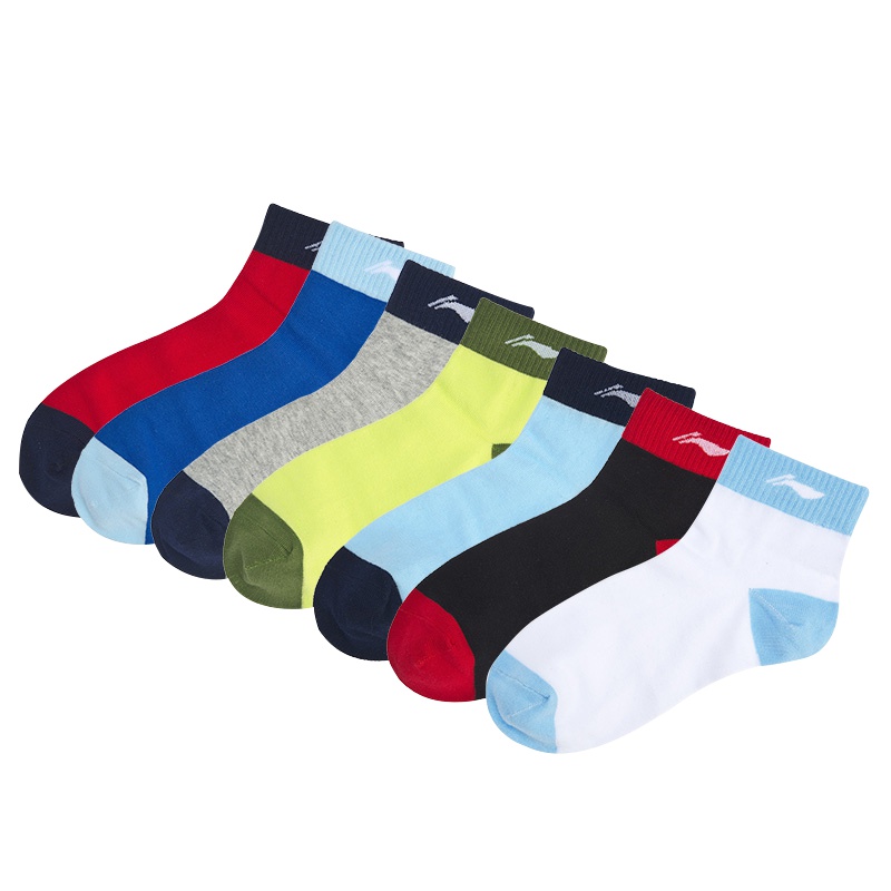 李宁儿童多色运动袜7双装